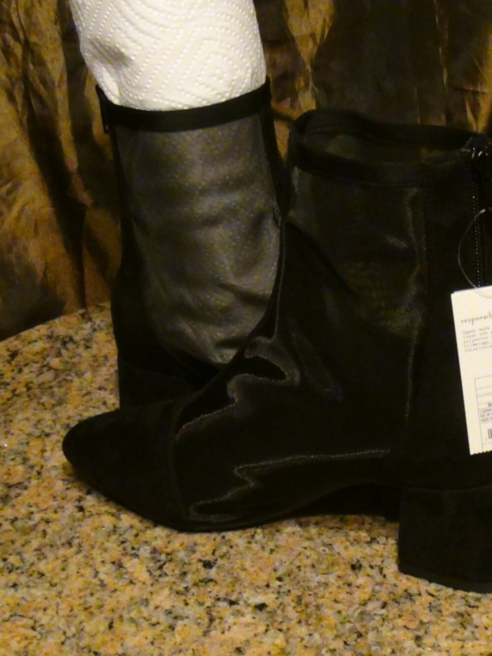 Women’s Celaena Mid-calf 1.75" Heel See-thru Boots Size 9 Black A New Day - Picture 7 of 13